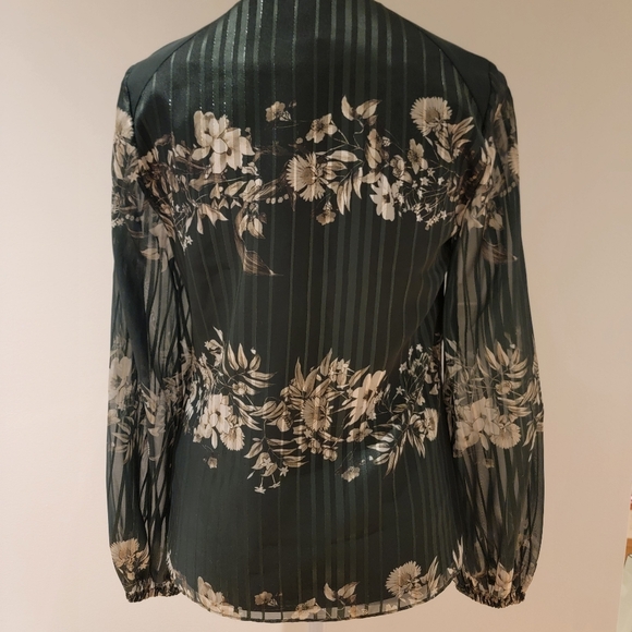 🖤 TED BAKER DARK GREEN FLORAL BLOUSE - Picture 6 of 8